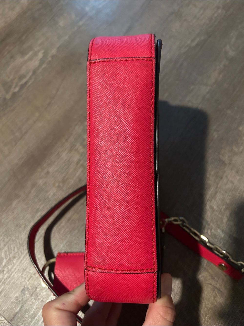 Tory Burch Hot Pink Saffiano Leather Crossbody with Chain Strap - Picture 3 of 5